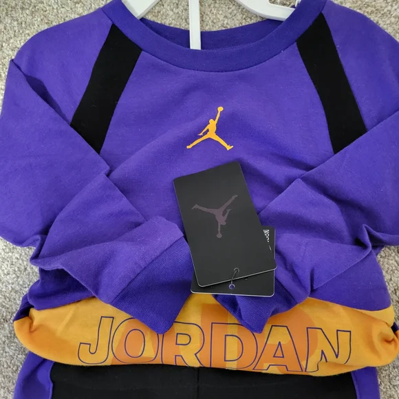Jordan 2 pc Infant Set Boys, Purple, Lomg Sleeve/Sweatpants, NEW, Size 24 Months - Picture 5 of 5